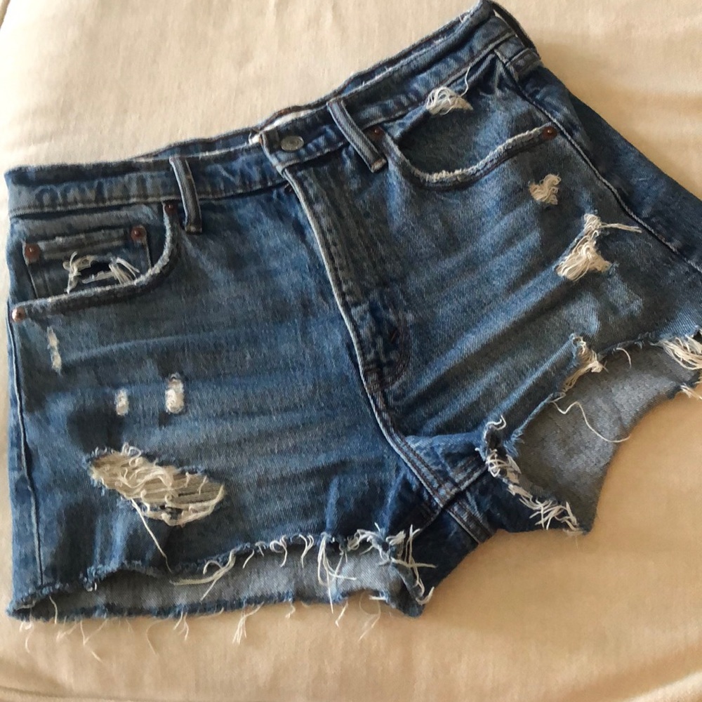 Abercrombie & Fitch high rise denim shorts